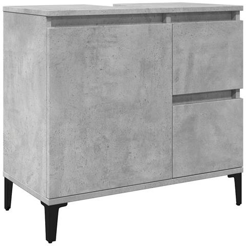 Mobile Lavabo Da Bagno Grigio Rovere 65x33x60cm In Truciolato - Foto 2