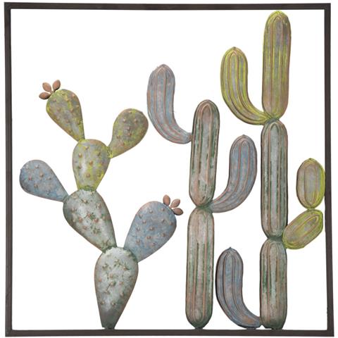 Decorazione In Metallo 3d Cactus 4 - Verde - Metallo - 50x1,3x50 Cm - Foto 1