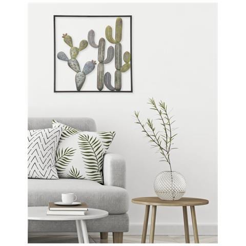 Decorazione In Metallo 3d Cactus 4 - Verde - Metallo - 50x1,3x50 Cm - Foto 7