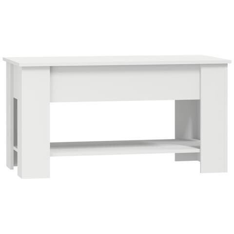Lusso Casadino -  Tavolino Da Salotto Bianco 101x49x52 Cm In Legno Multistrato - Foto 2
