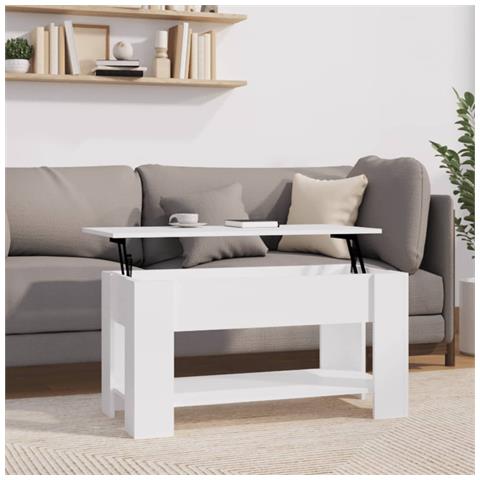 Lusso Casadino -  Tavolino Da Salotto Bianco 101x49x52 Cm In Legno Multistrato - Foto 8