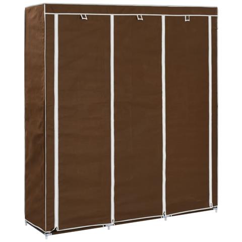 Lusso Casadino -  Armadio Con Scomparti E Aste Marrone 150x45x175 Cm In Tessuto - Foto 2