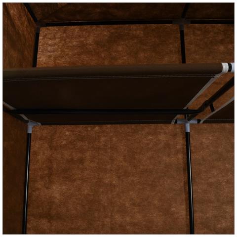 Lusso Casadino -  Armadio Con Scomparti E Aste Marrone 150x45x175 Cm In Tessuto - Foto 8