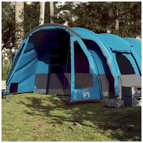 Tenda Familiare a Tunnel per 8 Persone Blu Impermeabile - Foto 1