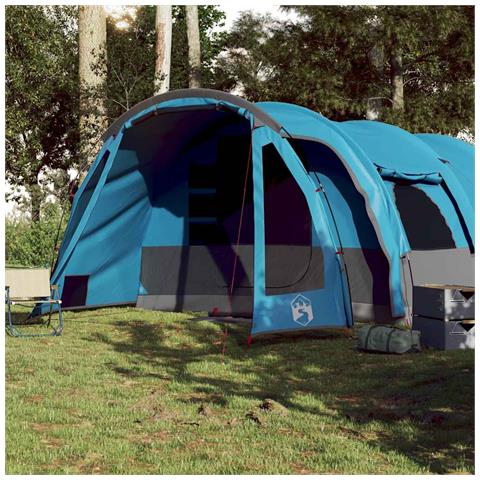 Tenda Familiare a Tunnel per 8 Persone Blu Impermeabile - Foto 2