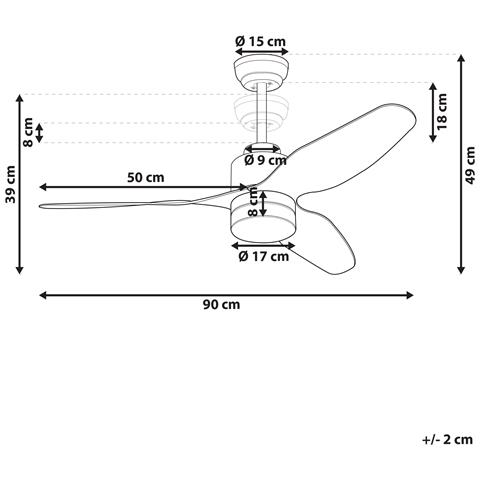 Ventilatore A Soffitto Con Luce Anderson Con Telecomando Led Marrone Chiaro - Foto 6