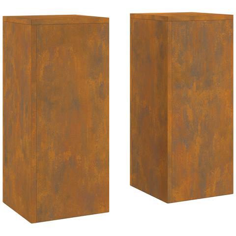 Supporti per Piante da Esterno Pillar 2 pcs 24x24x55 cm Acciaio Resistente - Foto 1