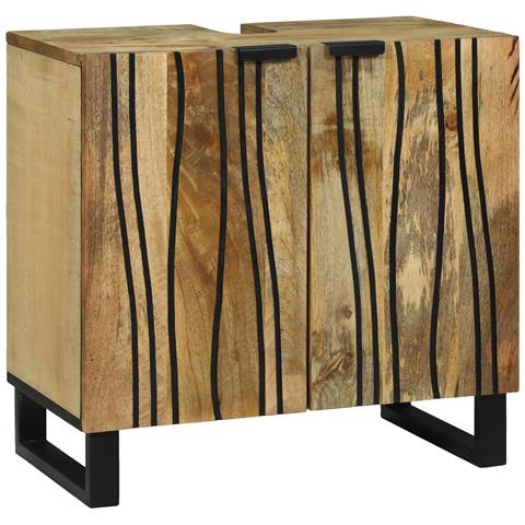 Mobile per Lavabo 62x33x58 cm Legno Massello di Mango e Legno Ingegnerizzato - Foto 1