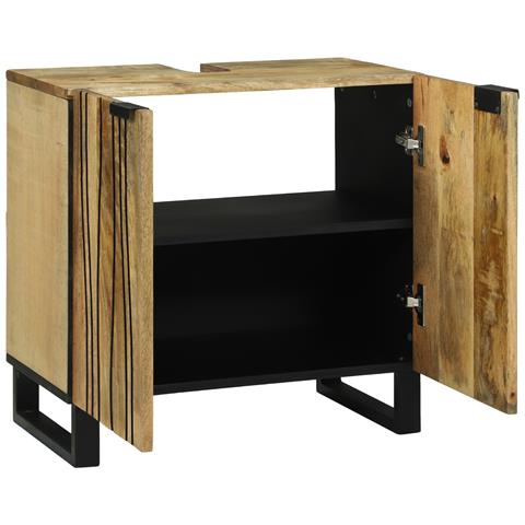 Mobile per Lavabo 62x33x58 cm Legno Massello di Mango e Legno Ingegnerizzato - Foto 2