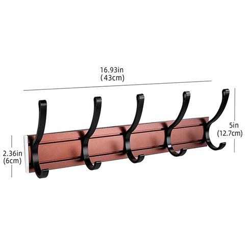 Appendiabiti Da Porta - Ganci Mobili In Lega Di Alluminio Per Bagno, Camera Da Letto, Cucina Black+brown - Foto 1