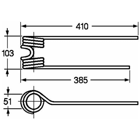 Dente Girello Dx Adattabile Pottinger Filo 9,5 Confezione Da 5 Pezzi - Foto 2
