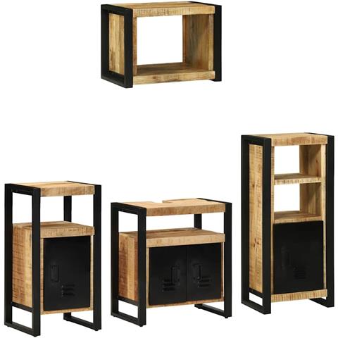 Set di mobili per il bagno 4 pcs Legno di mango massello - Foto 2
