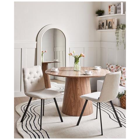 Set Di 2 Sedie Da Pranzo Carver Tessuto Beige - Foto 1