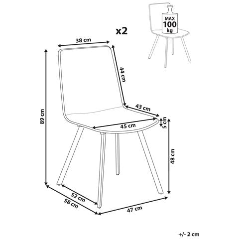 Set Di 2 Sedie Da Pranzo Carver Tessuto Beige - Foto 8