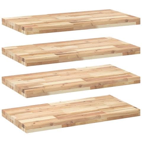 Mensole da Parete 4 pz 60x40x4 cm Legno Acacia Non Trattato - Foto 1