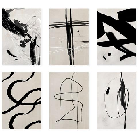 Set Di 6 Stampe Illustrazioni Artistiche Di Franz Kline Collezione Di Dipinti Decorativi Del Famoso Artista Stampe Astratte Per A3 Senza Cornice - Foto 1