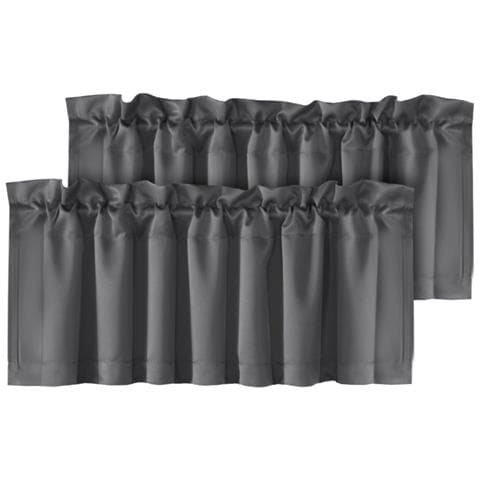 Set Di 2 Tende Oscuranti In Poliestere - Tende Corte Per Camera Da Letto, Soggiorno Darkgrey - Foto 1