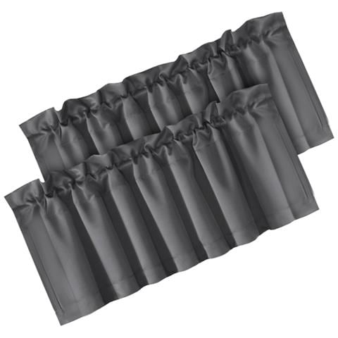 Set Di 2 Tende Oscuranti In Poliestere - Tende Corte Per Camera Da Letto, Soggiorno Darkgrey - Foto 2