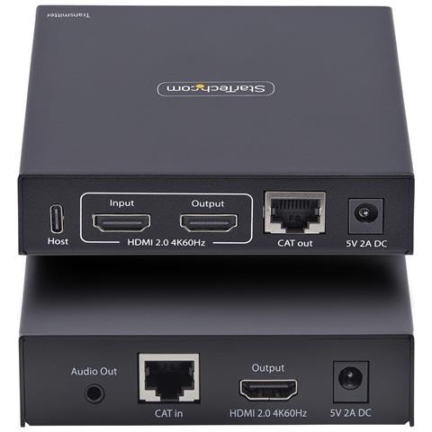 KVM Extender HDMI su Rete IP, Kit Trasmettitore e Ricevitore HDMI 4K 60Hz e USB su Ethernet /Cat6, AVoIP, non Richiede Driver, Kit di Montaggio incluso - Foto 2