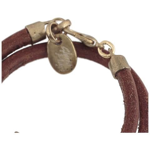 Bracciale In Pelle Dorata Con Doppia Stella Dorata - Foto 2