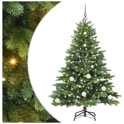 Albero di Natale artificiale con 150 LED Verde 150 cm PE e PVC - Foto 1