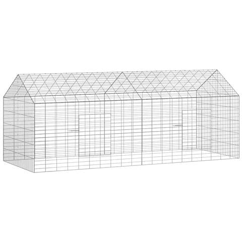 Gabbia per Conigli Argento 400 x 78 x 78 cm Acciaio zincato - Foto 1