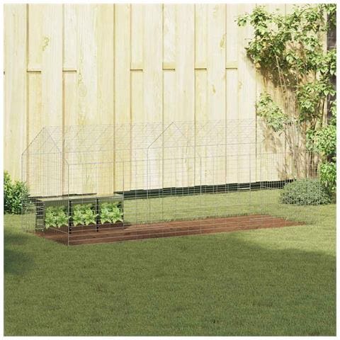 Gabbia per Conigli Argento 400 x 78 x 78 cm Acciaio zincato - Foto 2