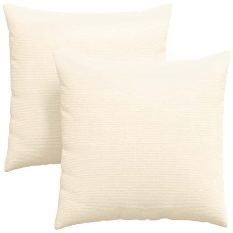 Cuscini da Divano 2 pcs Crema 80 x 80 cm Tessuto in Cords - Foto 1