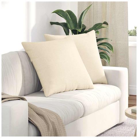 Cuscini da Divano 2 pcs Crema 80 x 80 cm Tessuto in Cords - Foto 2