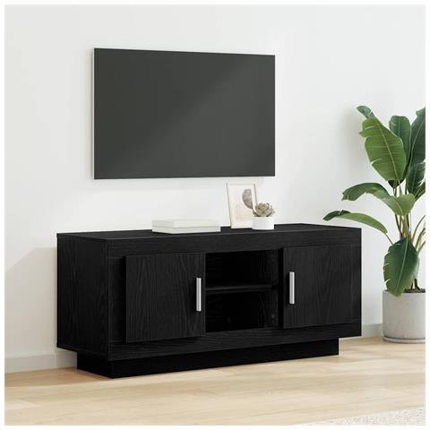 Mobile TV Rovere Nero 102 x 35 x 45 cm Legno multistrato - Foto 2