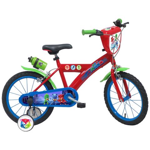 Sch Pj Mask 16'' Power Up - Bicicletta Per Bambini (5-7 Anni), Ruote 16'', Telaio Acciaio, Con Accessori - Colore Rosso & Blu - Foto 1