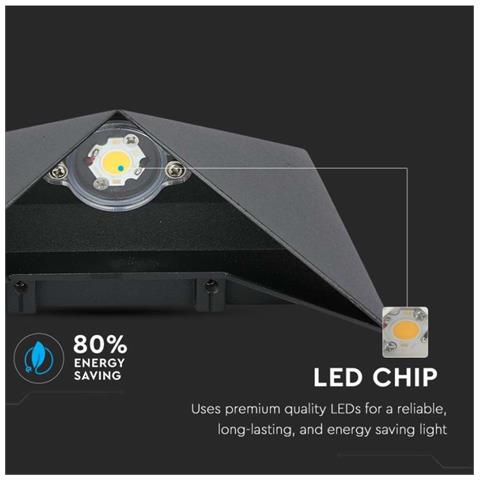 Lampada LED da Muro a Tasca 5W 110LM /W Colore Nero 4000K IP65, colore Nero - Foto 2