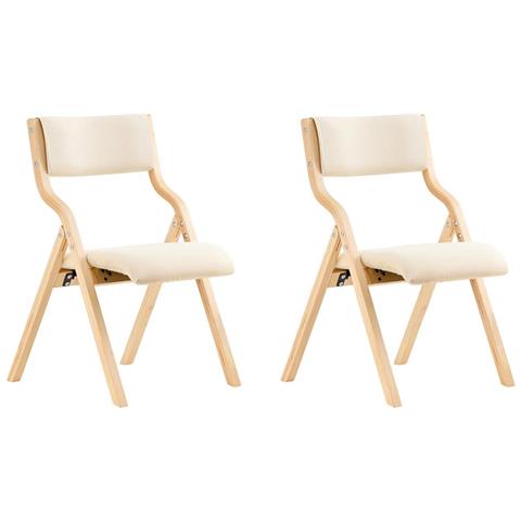 Sedie Pieghevoli Da Pranzo Con Seduta Imbottita, Design Elegante Salvaspazio, In Bianco - Foto 1