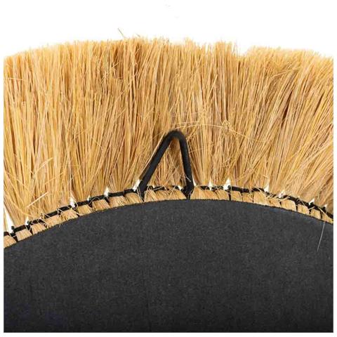 Specchio Ovale In Fibra Naturale Marrone 55x44x6h - Foto 3