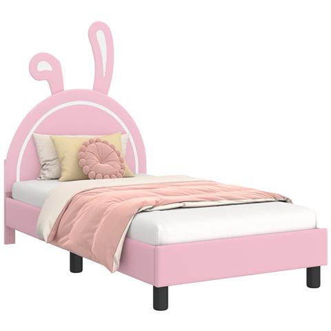 Struttura letto bambini con testata Rosa 80 x 160 cm PU - Foto 1