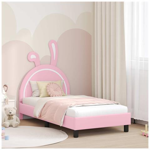 Struttura letto bambini con testata Rosa 80 x 160 cm PU - Foto 2