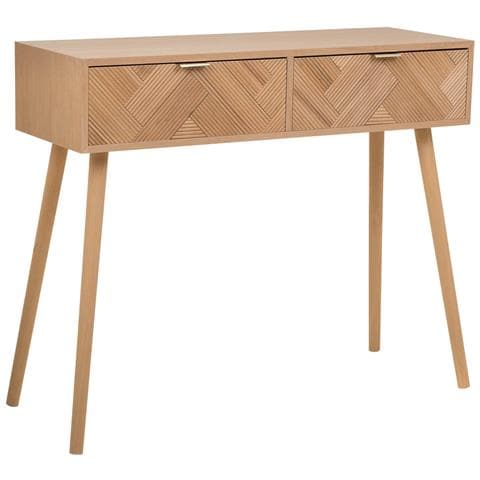 Mobile Da Ingresso In Legno Con 2 Cassetti Marroni 99x34x78 - Foto 1