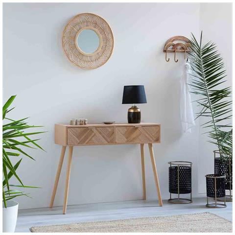 Mobile Da Ingresso In Legno Con 2 Cassetti Marroni 99x34x78 - Foto 2