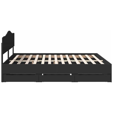 Struttura del letto Nero 180 x 200 cm Legno Ingegnerizzato - Foto 9