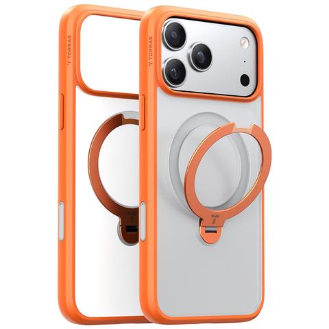 Cover per iPhone 17 Pro Max - TPU+PC, Arancione, MagSafe - Foto 2