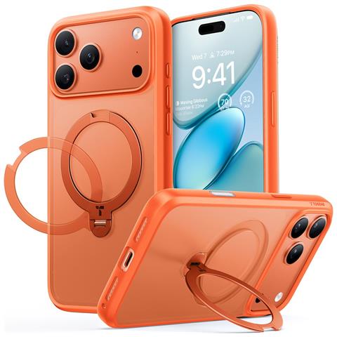 Cover per iPhone 17 Pro Max - TPU+PC, Arancione, MagSafe - Foto 1