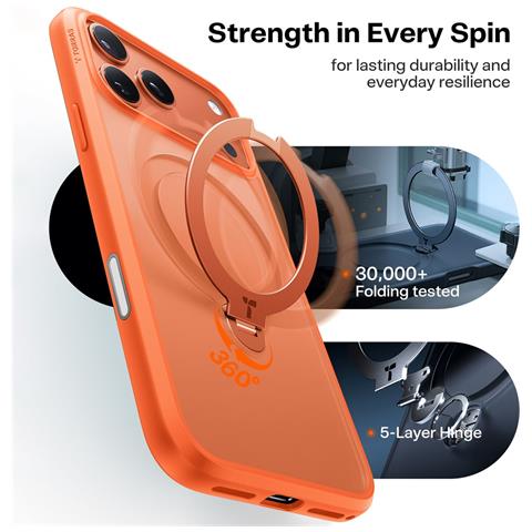 Cover per iPhone 17 Pro Max - TPU+PC, Arancione, MagSafe - Foto 4