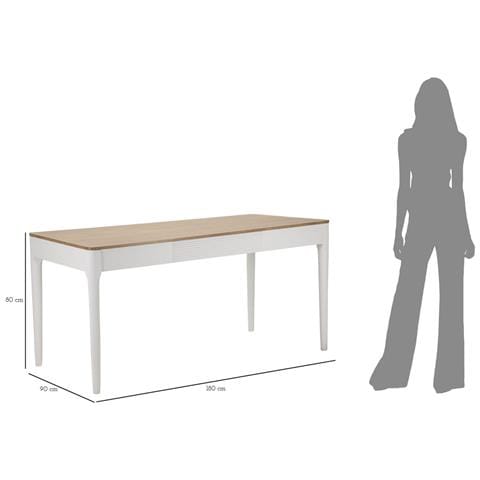 Tavolo Da Pranzo Matera In Legno E Mdf Bianco 180x90x80 Cm - Foto 8