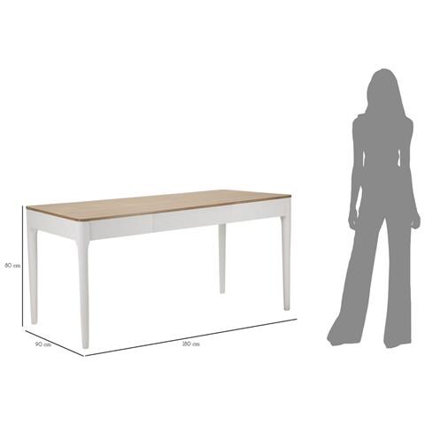 Tavolo Vkh572-bianco-legno-180x60x80 Cm - Foto 8