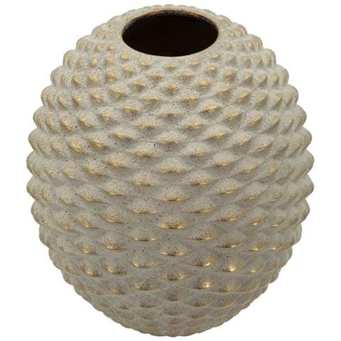 Vaso Pepipas Ball Grande In Ceramica Grigia Con Accenti Oro - Foto 2
