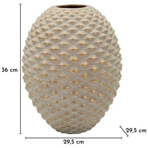Vaso Pepipas Ball Grande In Ceramica Grigia Con Accenti Oro - Foto 6