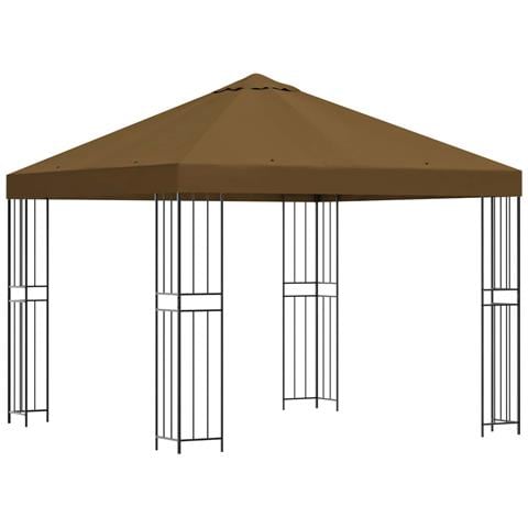 Gazebo 3 x 3 m Tortora Poliestere e Acciaio 190 gsm - Foto 1