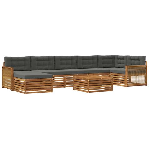 Set di divani da esterno 8 pcs Naturale e Antracite - Foto 1