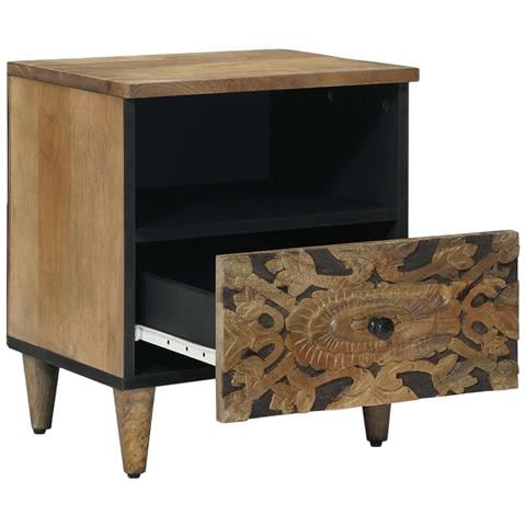 Mobiletto da Letto con cassetto Marrone 40 x 33 x 46 cm - Foto 2