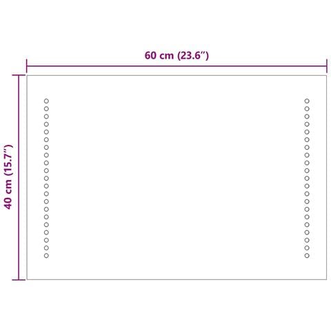 Specchio da bagno LED Trasparente 40 x 60 cm vetro temperato - Foto 9